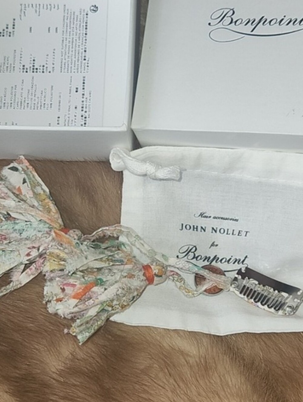 Rare John Nollet for Bonpoint Floral Liberty Print Bow Hair Clip Set